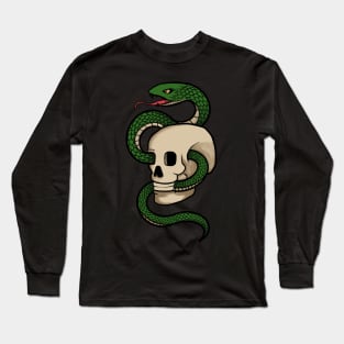 Vintage design skull and snake Long Sleeve T-Shirt